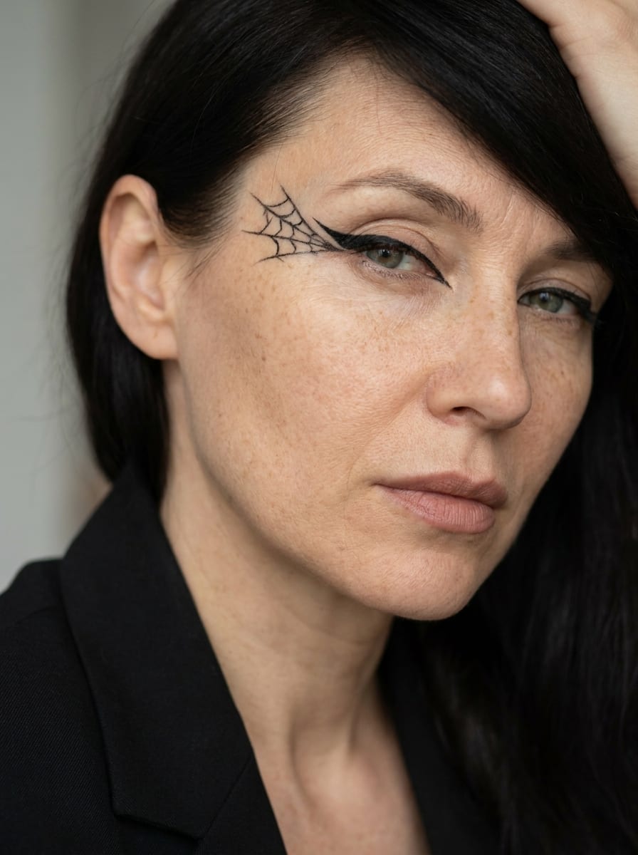 Spiderweb Eyeliner - Halloween Make-up